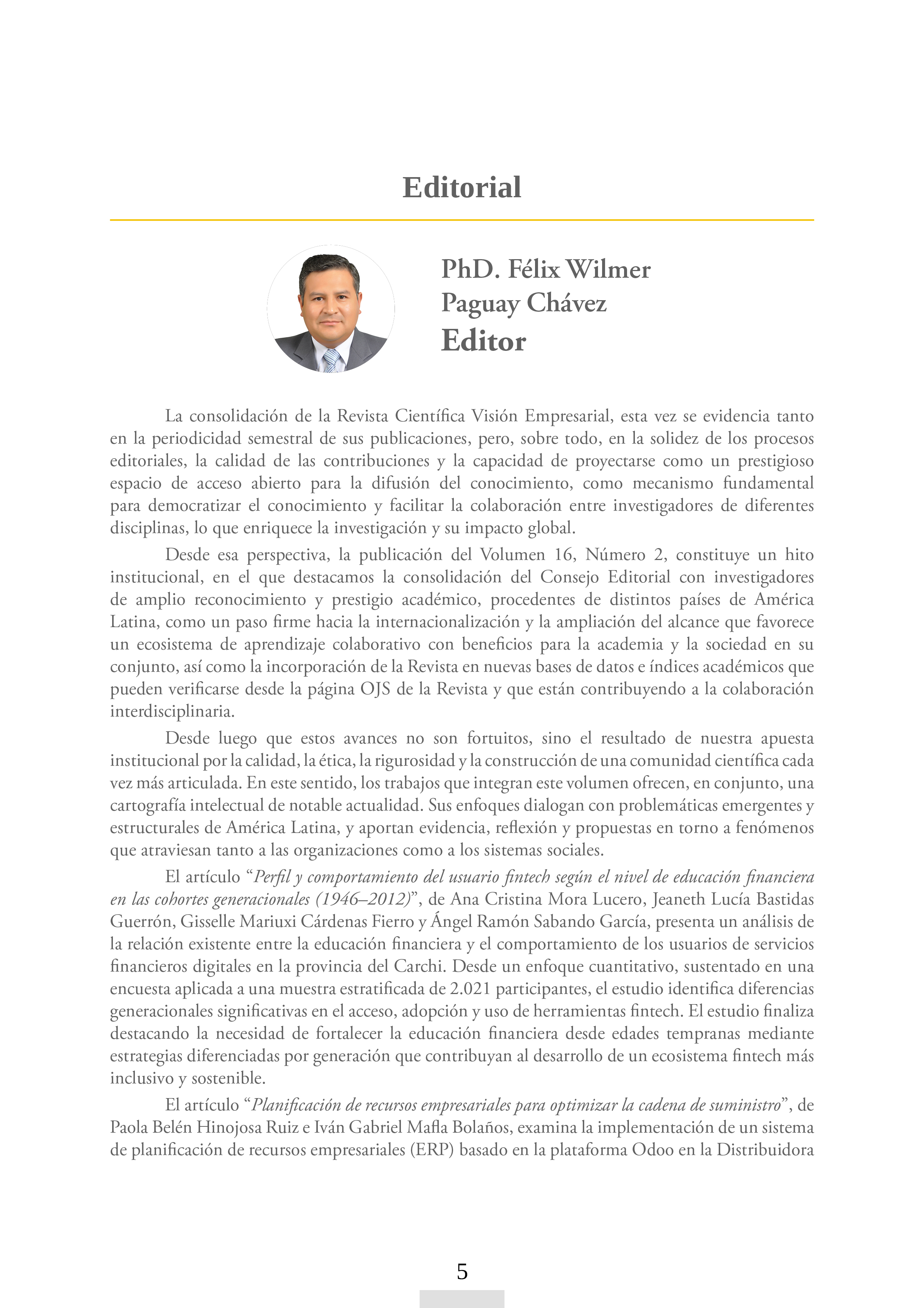 Portada, Editorial